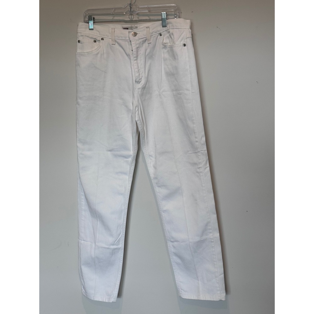 Faded Glory Classic Fit White High Waisted Denim Jeans Womens Mom Style